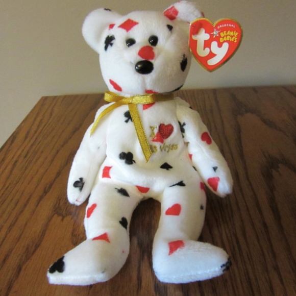 Beanie Baby LAS VEGAS Retired TY Beanie Babies Bear - Picture 1 of 5